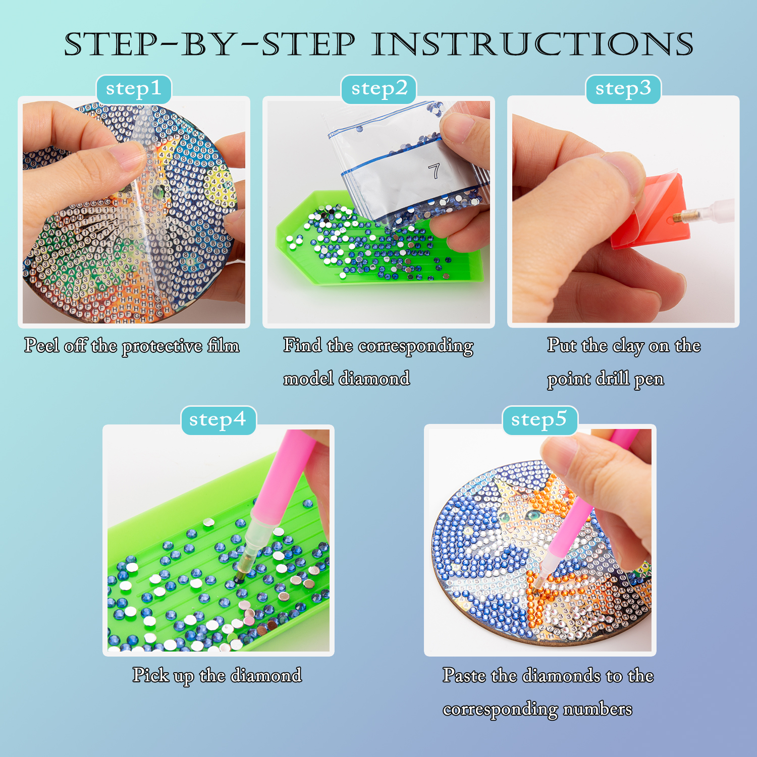 8 pieces/set of diamond painte - Art And Craft Photos ulasan dan harga
