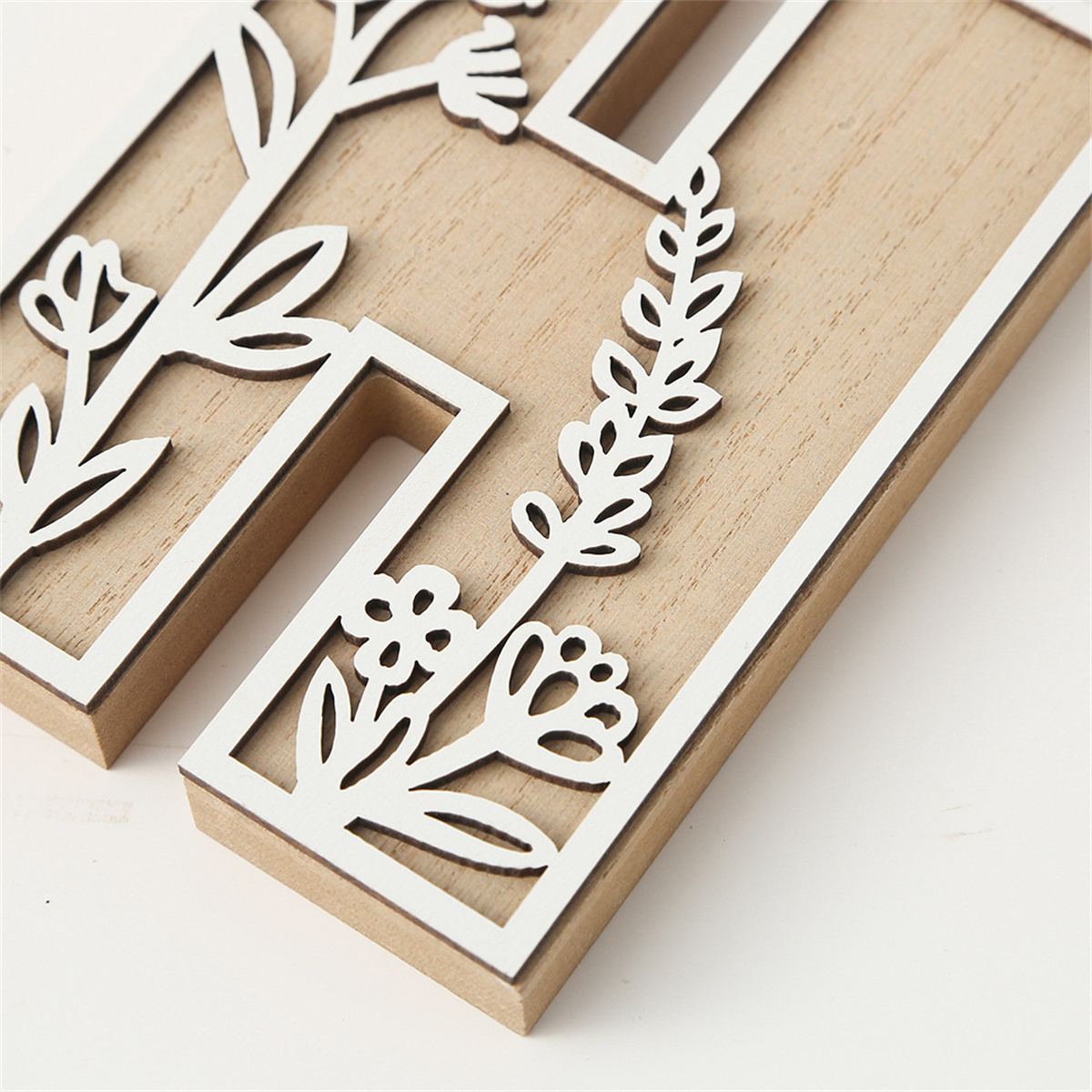 1Pcs Raw Wood White Engrave 26 - Letter S Art Craft ulasan dan harga