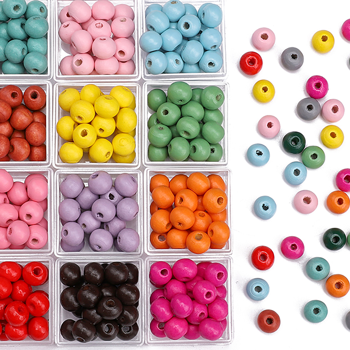 8mm 50Pcs/Bag Wooden Solid Col - Art Craft Bag ulasan dan harga