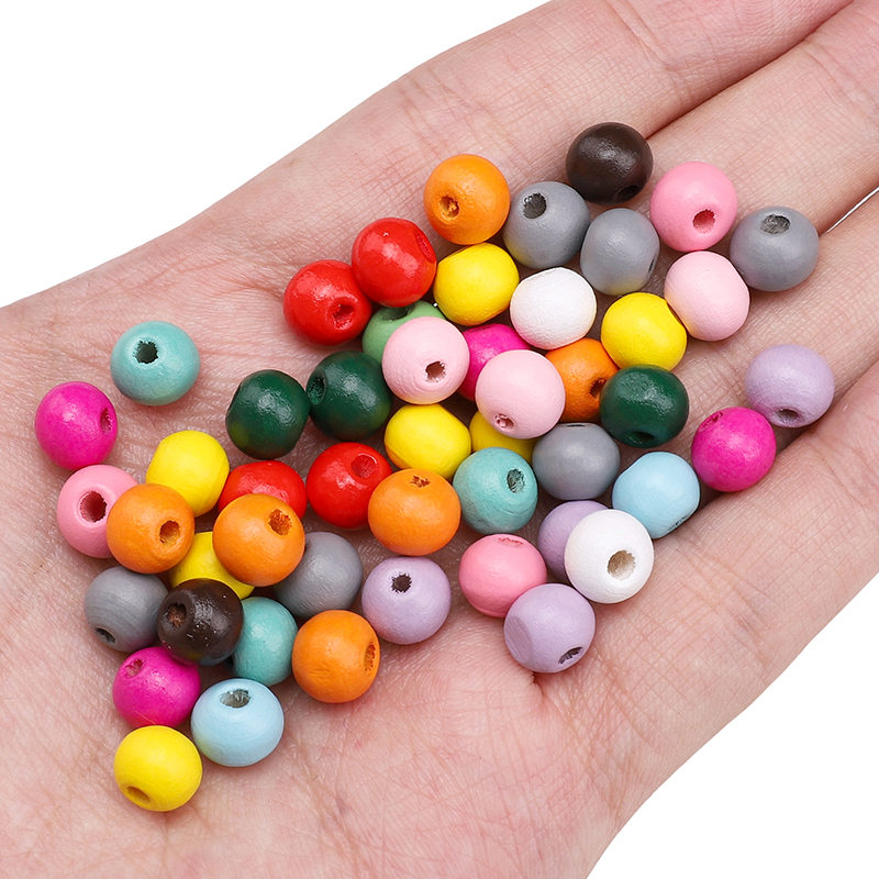 8mm 50Pcs/Bag Wooden Solid Col - Art Craft Bag ulasan dan harga