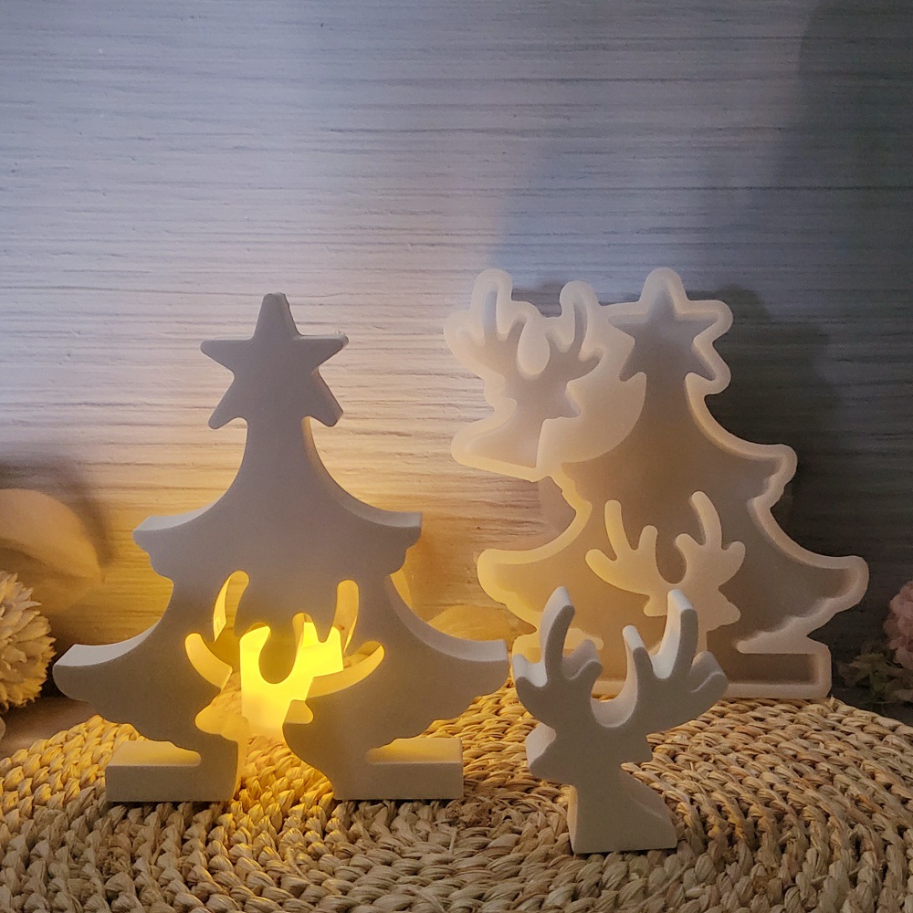 Christmas Tree Elk Gypsum Plas - Art And Craft Xmas Tree ulasan dan harga