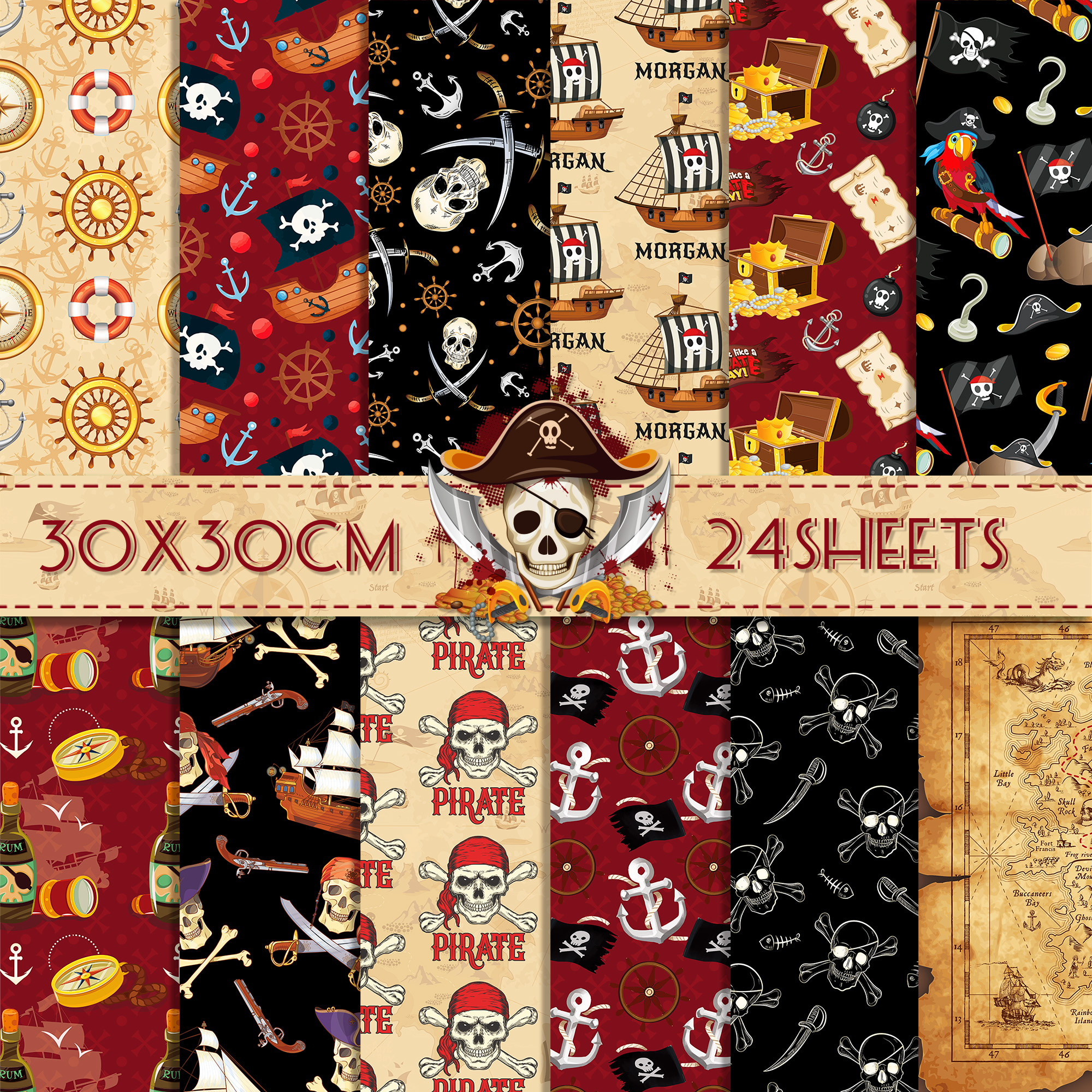 24pcs European Pirate Theme DI - Art And Craft Photos ulasan dan harga