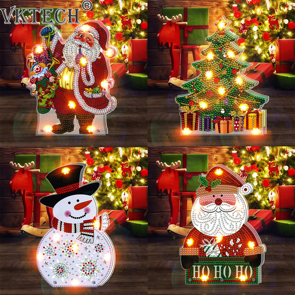 DIY Diamond Painting LED Light - Art And Craft Xmas Tree ulasan dan harga