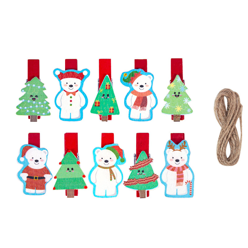 10/20pcs Christmas Wood Clips  - Art And Craft Xmas Tree ulasan dan harga
