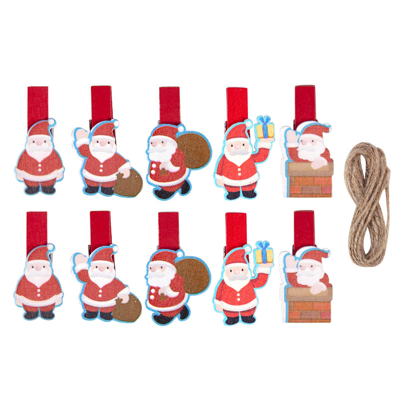 10/20pcs Christmas Wood Clips  - Art And Craft Xmas Tree ulasan dan harga