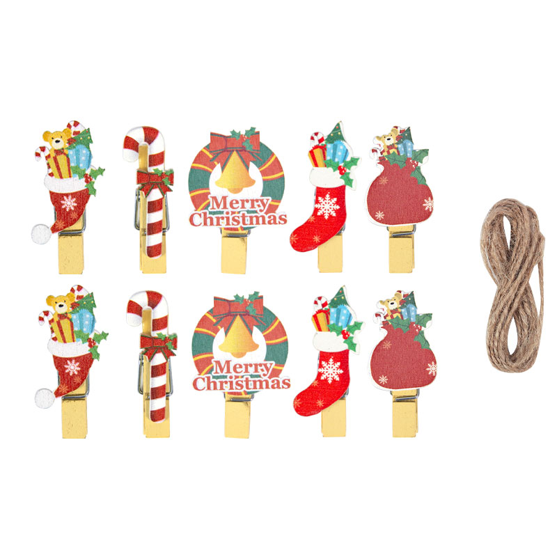 10/20pcs Christmas Wood Clips  - Art And Craft Xmas Tree ulasan dan harga