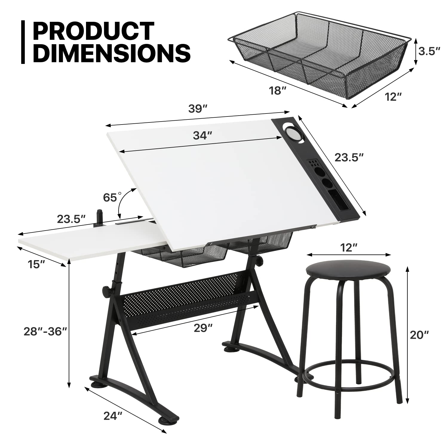 Adjustable Drafting Desk with  - Art & Craft Hari Raya ulasan dan harga