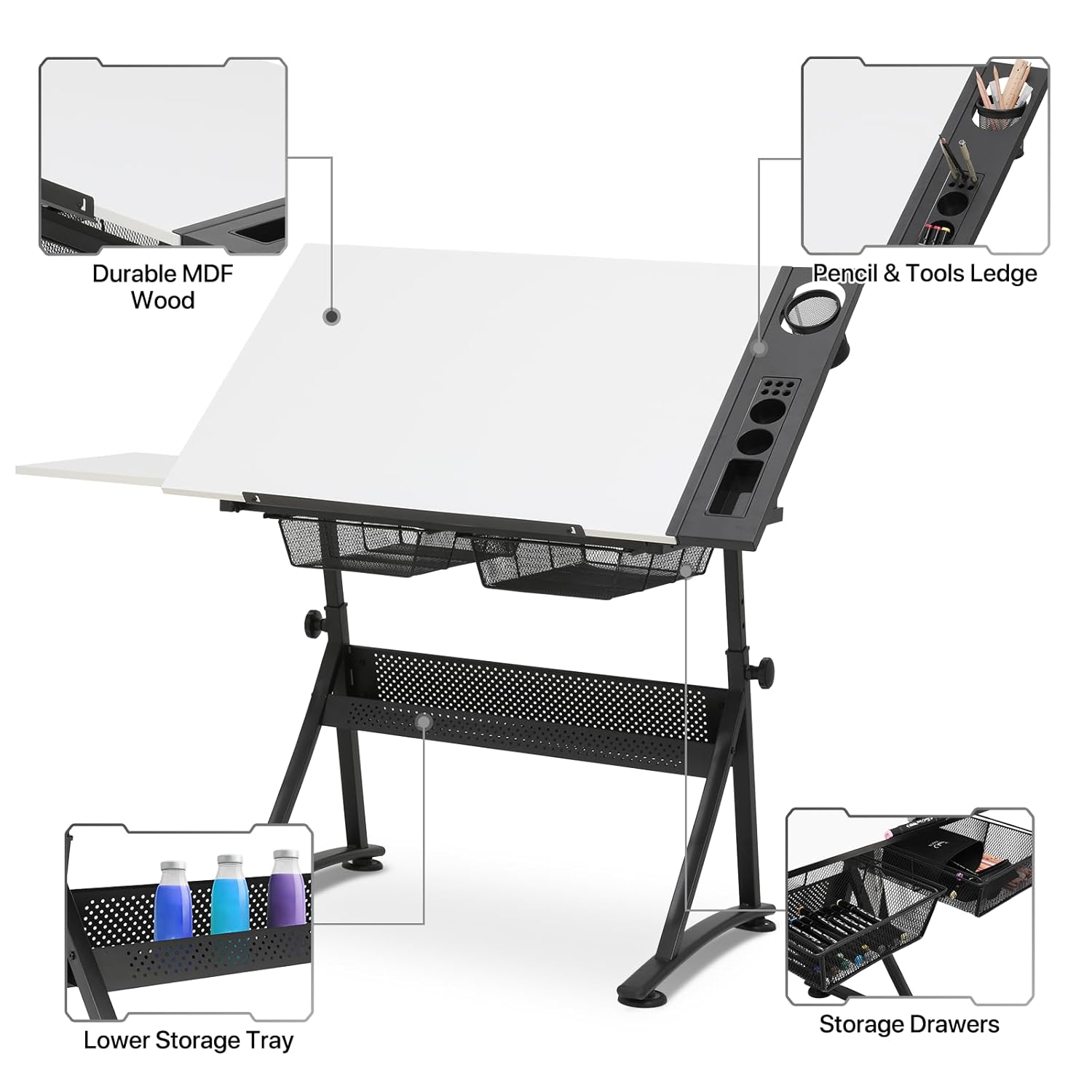 Adjustable Drafting Desk with  - Art & Craft Hari Raya ulasan dan harga