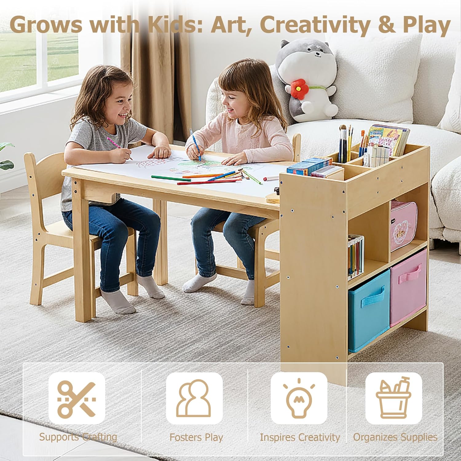 Kids Art Table and 2 Chairs Se - School Of Art X Craft ulasan dan harga