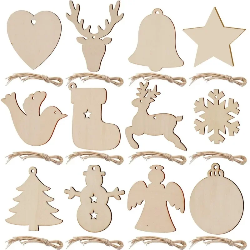 30pcs Unfinished Wooden Christ - Art And Craft Xmas Tree ulasan dan harga