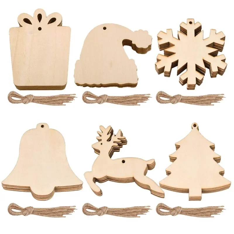 30pcs Unfinished Wooden Christ - Art And Craft Xmas Tree ulasan dan harga