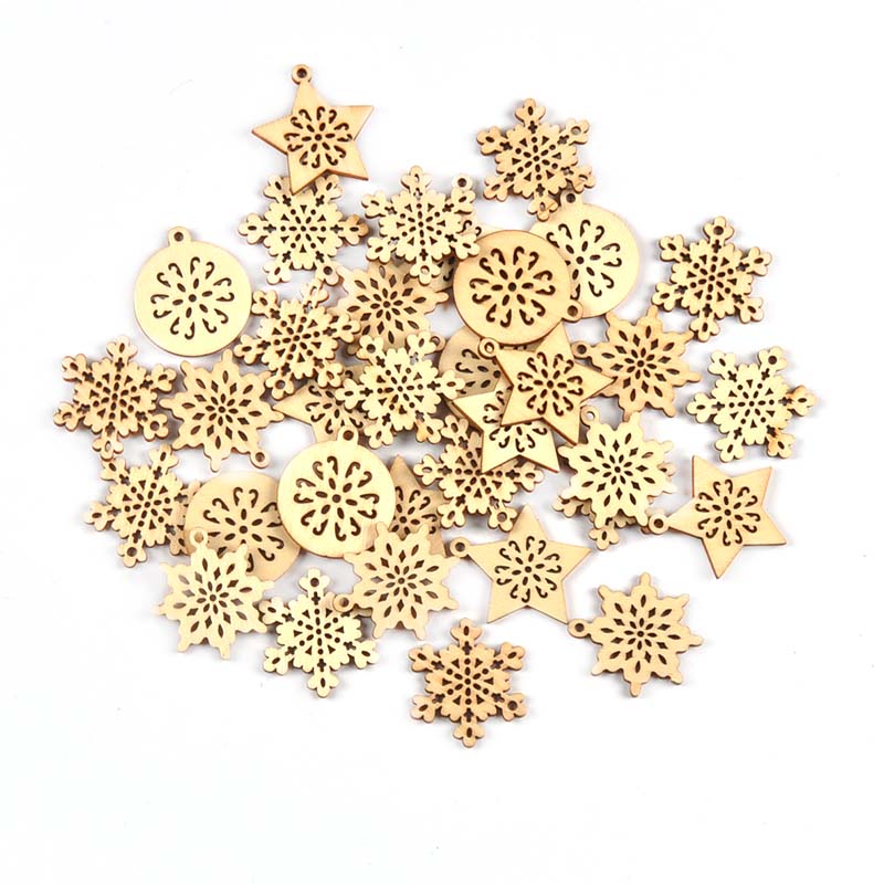 25pcs 34mm Mixed Snowflake/Sta - Art And Craft Xmas Tree ulasan dan harga