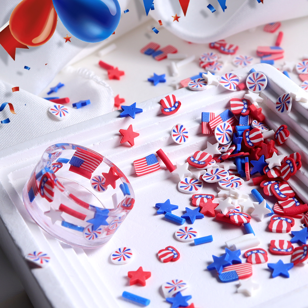 10g Red Blue White Stars Epoxy - Art And Craft Independence Day ulasan dan harga
