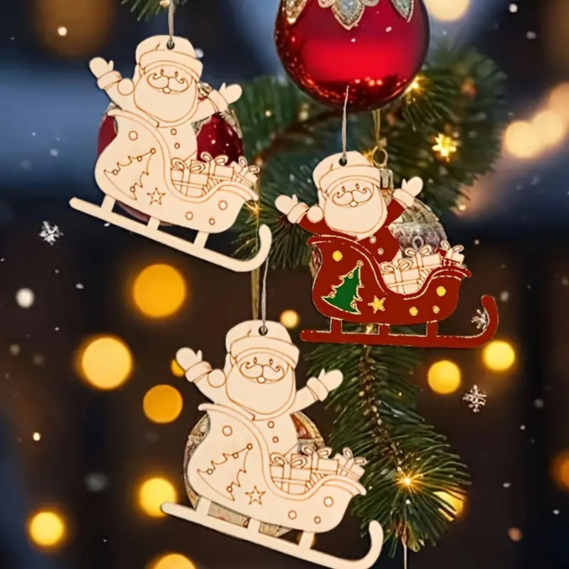 Paintable Blank Wooden christm - Art And Craft Xmas Tree ulasan dan harga