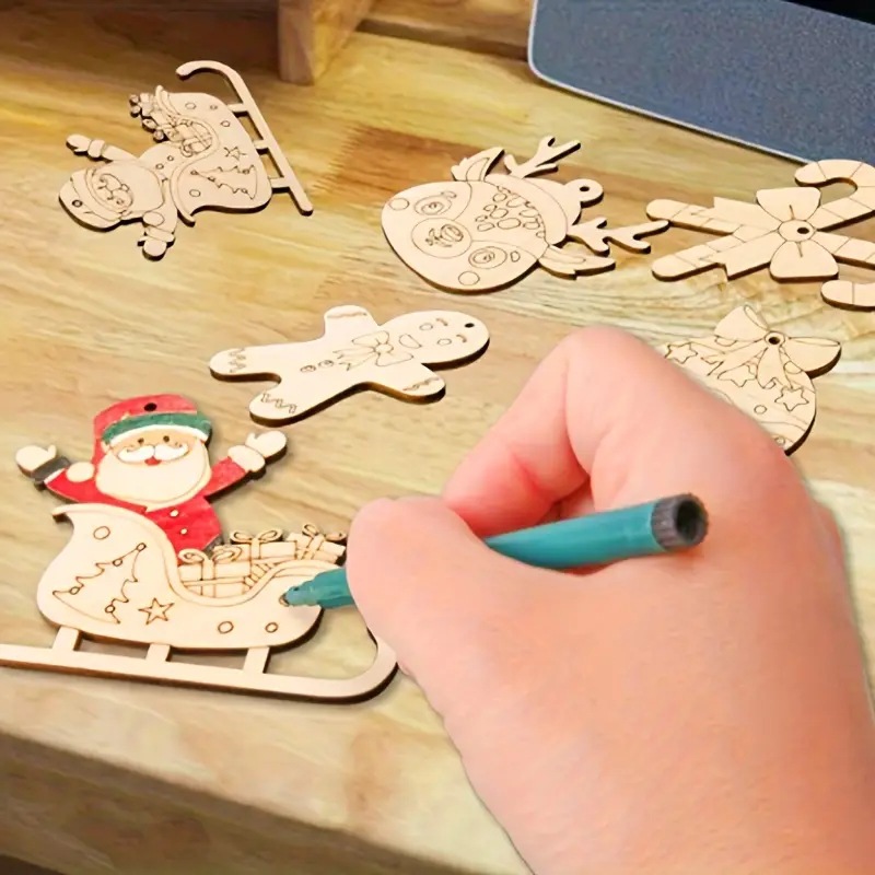 Paintable Blank Wooden christm - Art And Craft Xmas Tree ulasan dan harga