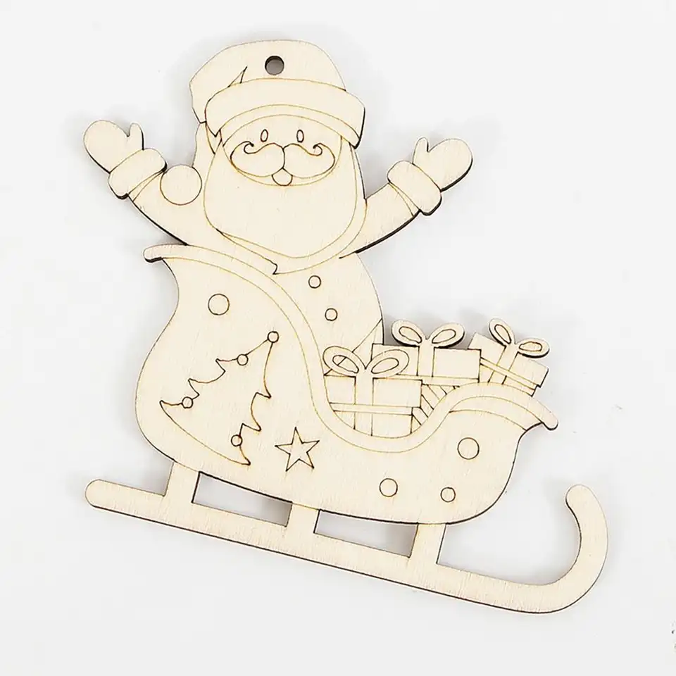 Paintable Blank Wooden christm - Art And Craft Xmas Tree ulasan dan harga