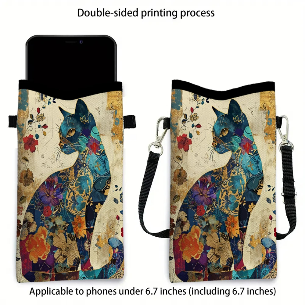 Floral Cat Pattern Crossbody B - Art Craft Bag ulasan dan harga