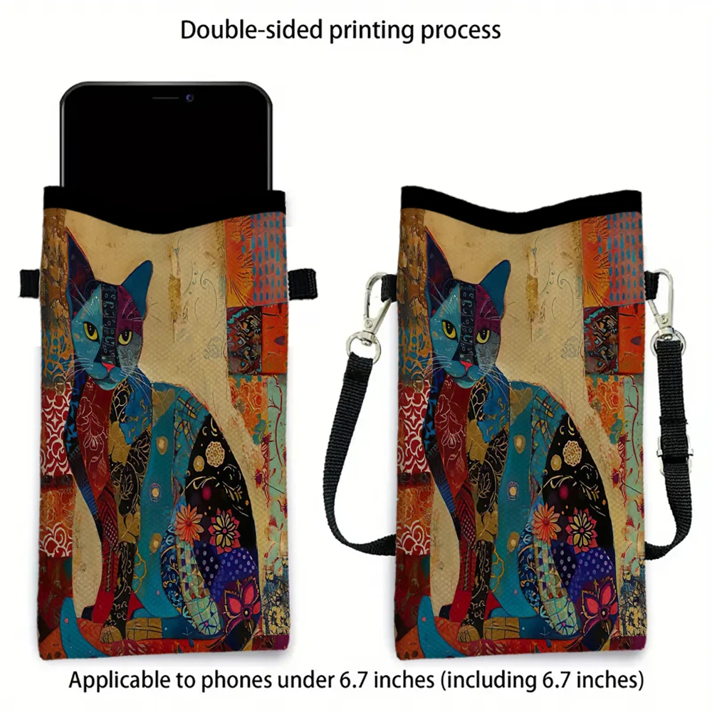 Floral Cat Pattern Crossbody B - Art Craft Bag ulasan dan harga