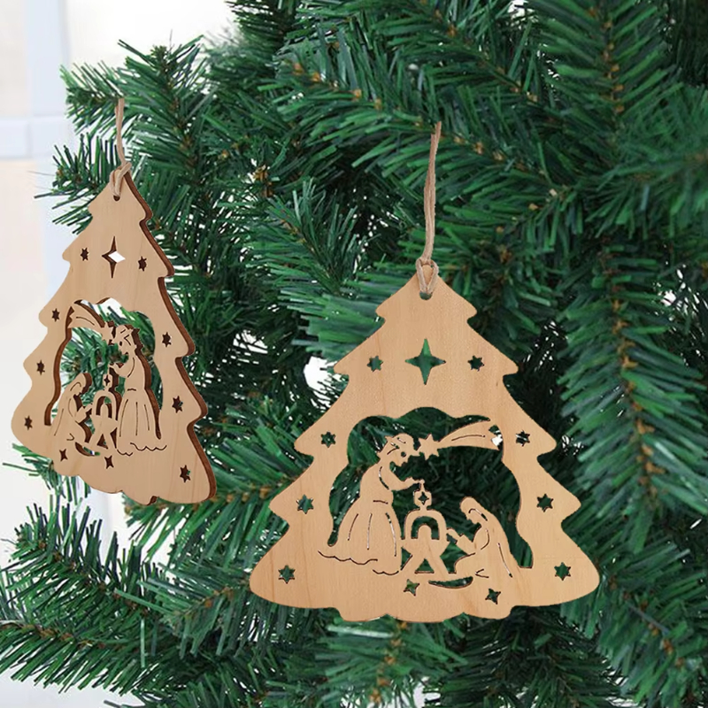 Paintable Blank Wooden Christm - Art And Craft Xmas Tree ulasan dan harga