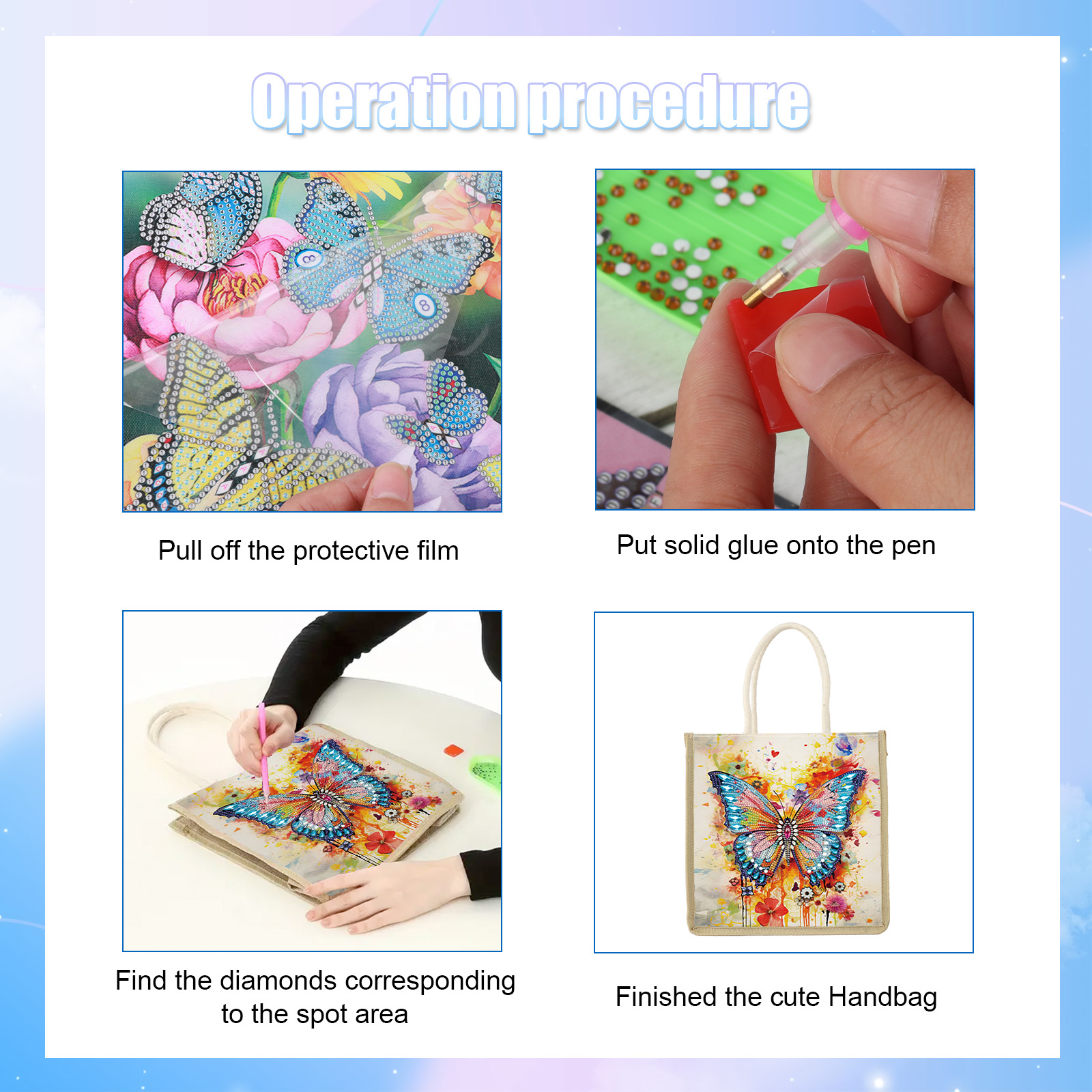 Diamond Painting Handbag Kits, - Art Craft Bag ulasan dan harga