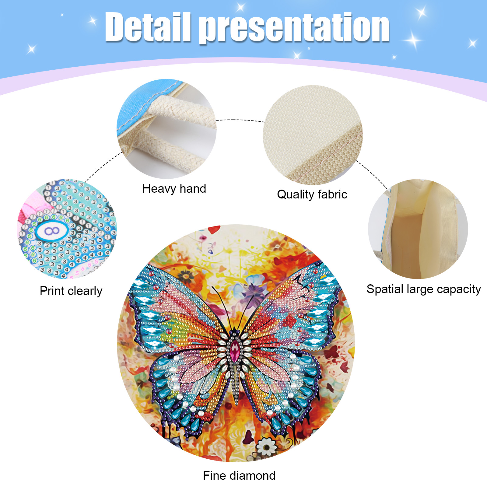 Diamond Painting Handbag Kits, - Art Craft Bag ulasan dan harga