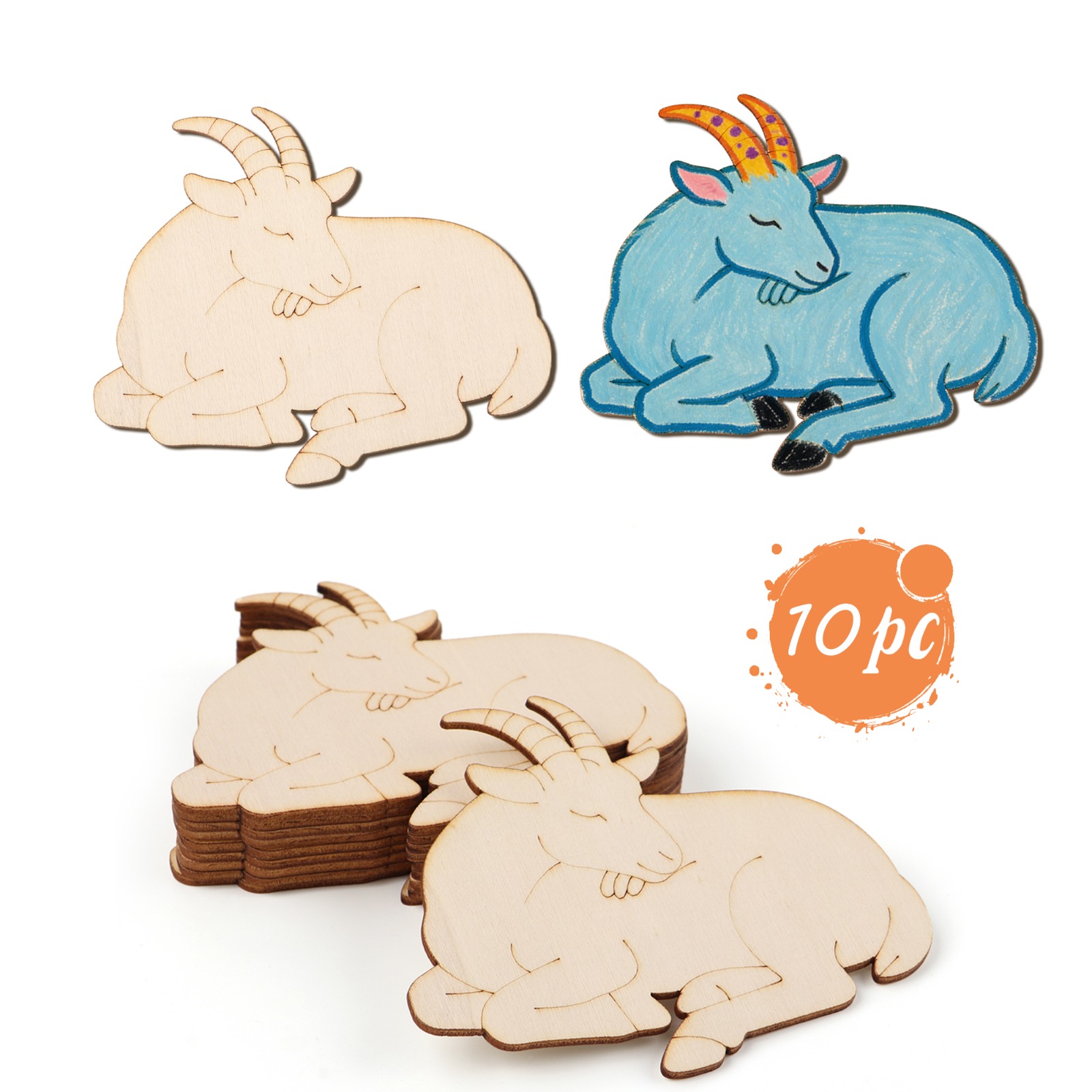 10pcs/set Unfinished Wood Shee - Art & Craft Zone ulasan dan harga