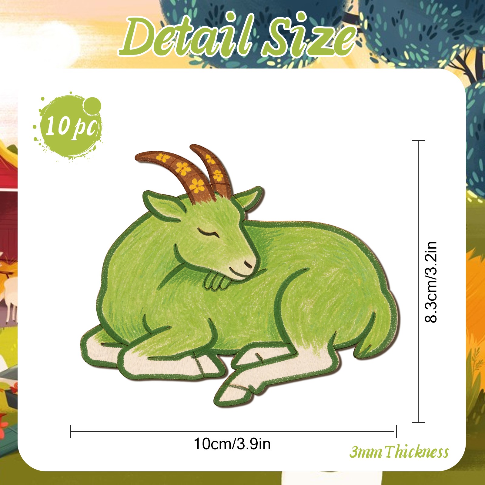 10pcs/set Unfinished Wood Shee - Art & Craft Zone ulasan dan harga