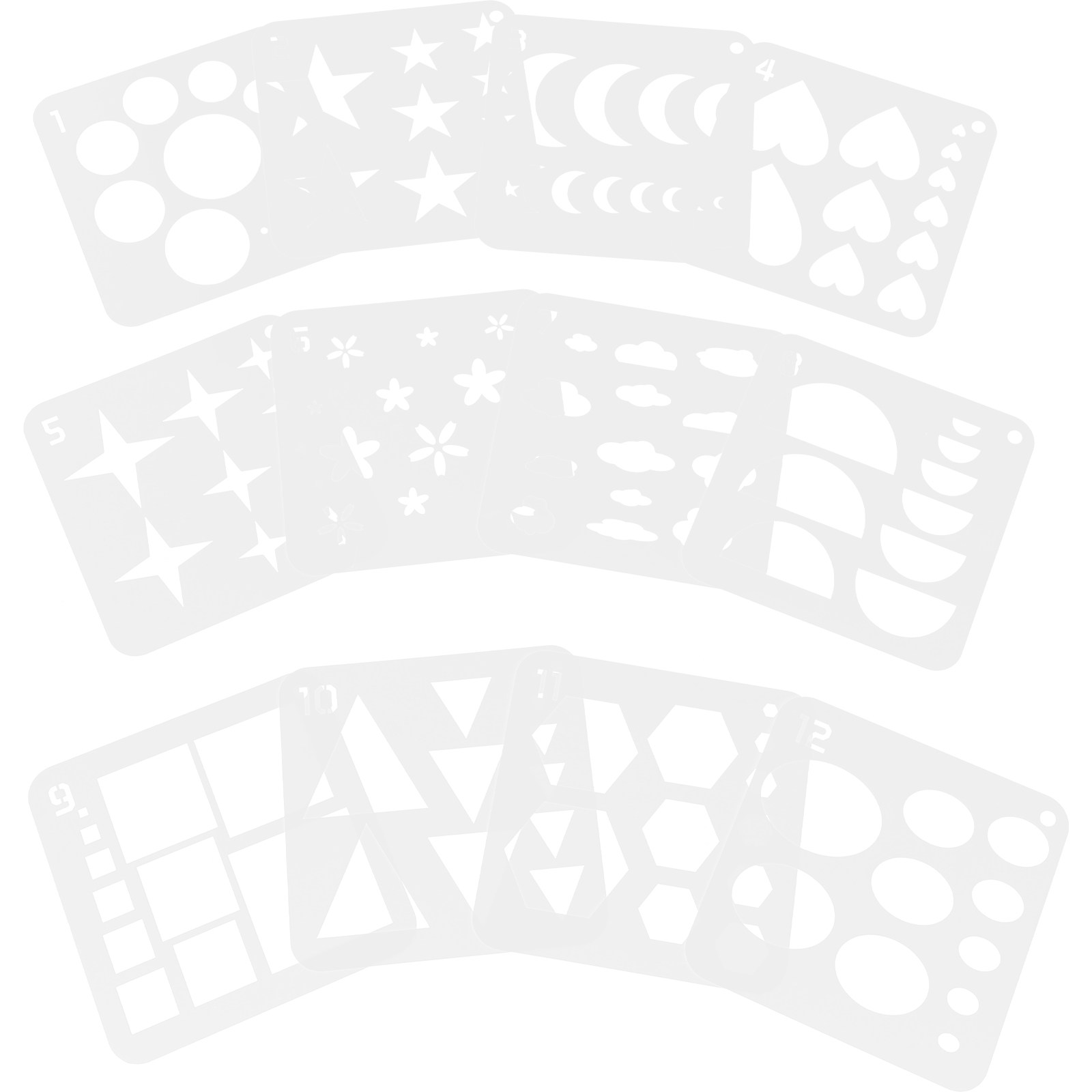 12Pcs Geometric Art Stencils R - Art Craft Journals ulasan dan harga