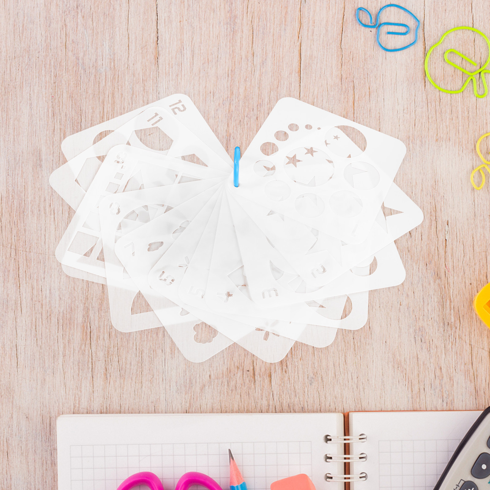 12Pcs Geometric Art Stencils R - Art Craft Journals ulasan dan harga