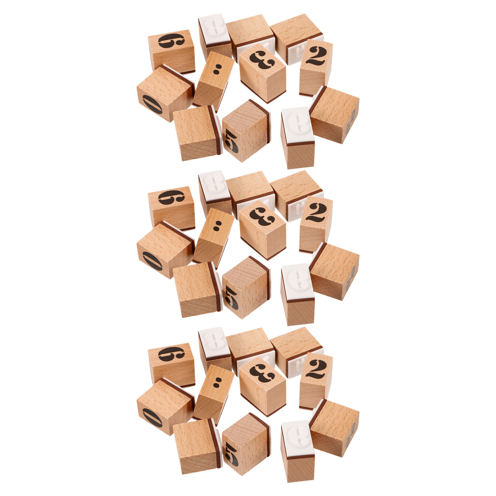 36Pcs Mini Wooden Number Stamp - Art Craft Journals ulasan dan harga