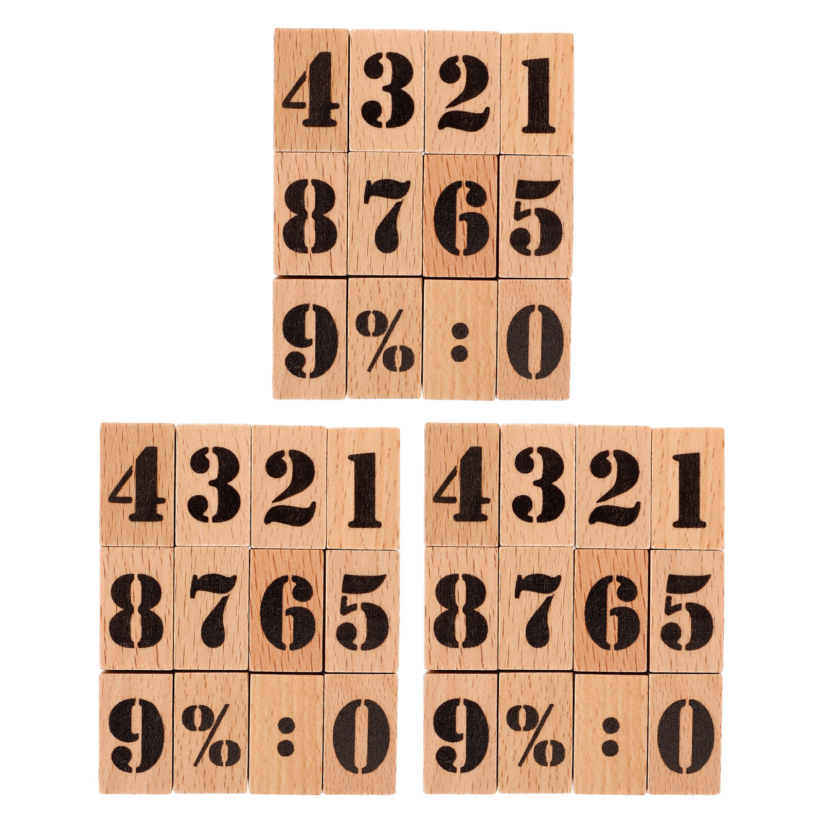 36Pcs Mini Wooden Number Stamp - Art Craft Journals ulasan dan harga