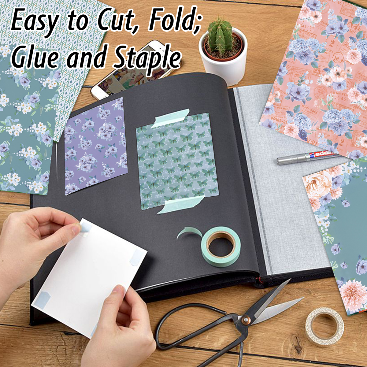 24 Sheets Colored Floral Patte - Art Craft Journals ulasan dan harga